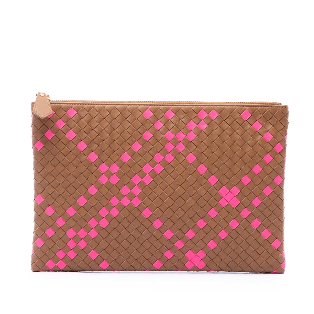 Pre-Loved Bottega Veneta Bicolor Nappa Intrecciato Clutch